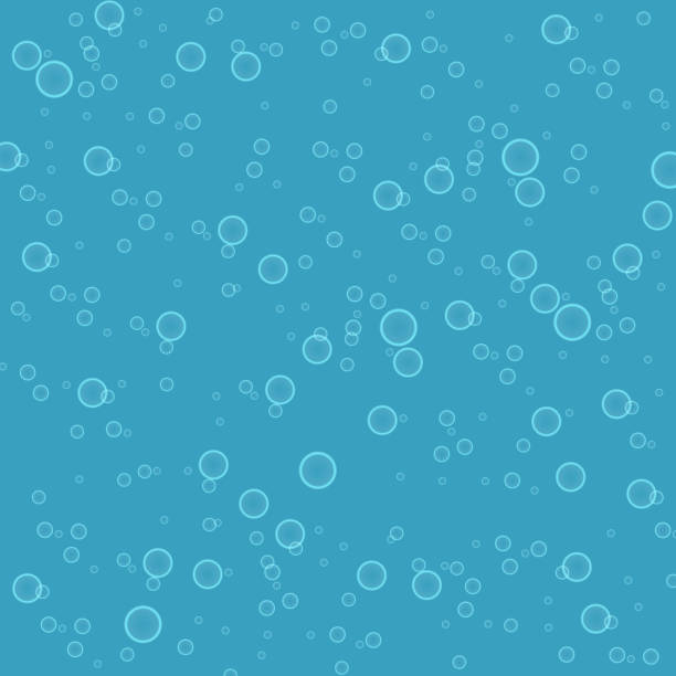 Blue background from bubbles in water vector art illustration