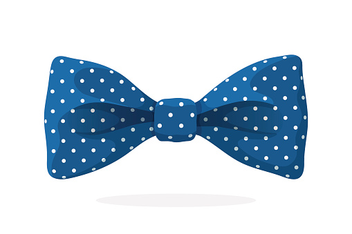 Blue bow tie with print a polka dots