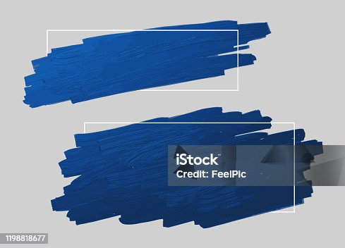 istock Blue brush stroke and line frame with copy space vector illustration 1198818677