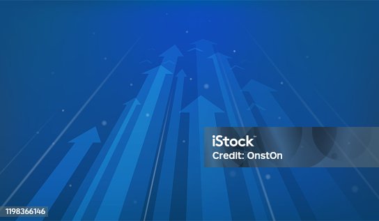 istock Blue Business Background Vector Illustration With Arrows 1198366146