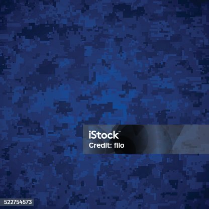 istock Blue Camoflage Pattern 522754573