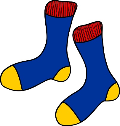 Blue Cartoon Socks On White Background Stock Illustration - Download ...
