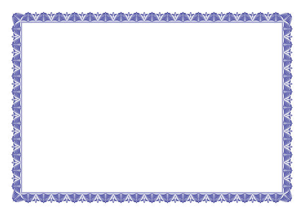 青い感謝の国境 - 証明書点のイラスト素材／クリップアート素材／マンガ素材／アイコン素材