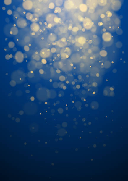 Blue Christmas lights background vector art illustration