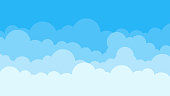 istock Blue Cloud cartoon on top sky outdoor landscape background flat design vector 1282788290