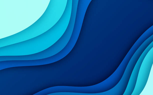 Blue Depth Gradient Abstract Background Abstract gradient layered space depth background. digital composite stock illustrations