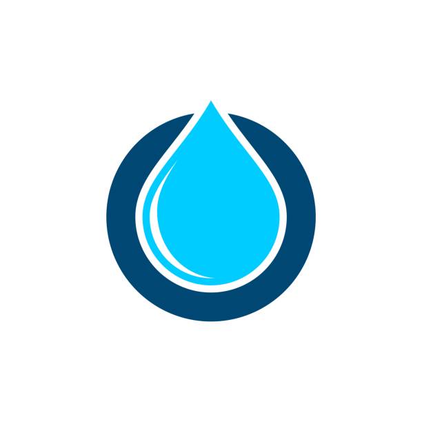 blue drop wody i koło logo szablon ilustracja projekt. wektor eps 10. - grease stock illustrations