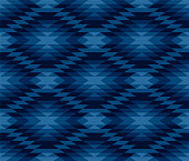 istock Blue ethnic pattern. Najaro pattern in blue. Geometric pattern. Vector seamless pattern 1356172357