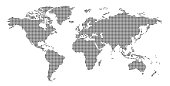 World Map Dots Styled Contour - vector illustration