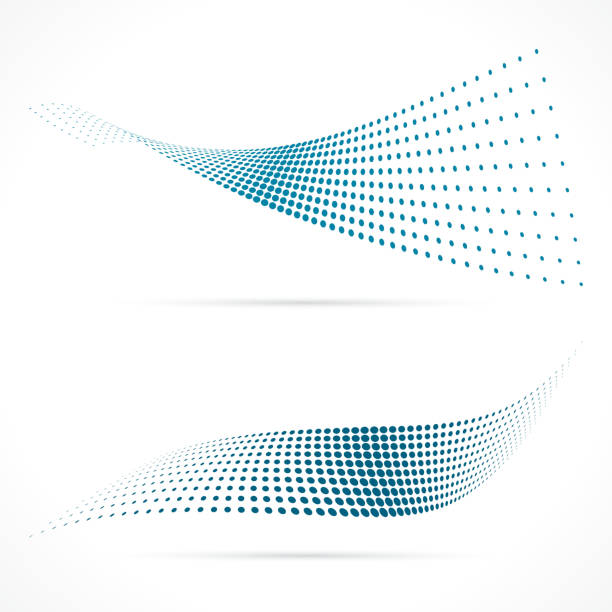 Blue Halftone Vector  twisted stock illustrations