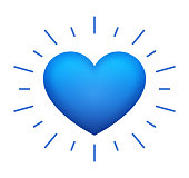 Blue heart shape 3d with space for copy.