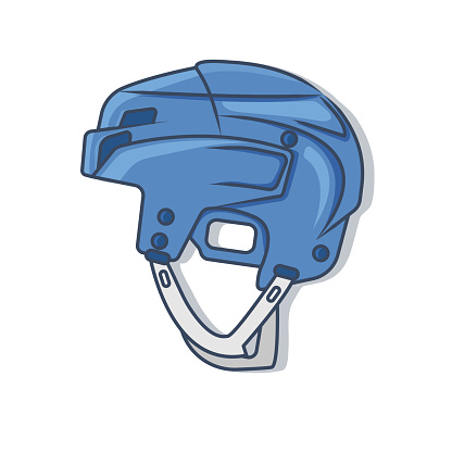 Blue hockey ice helmet.