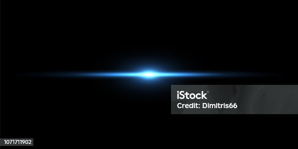 istock Blue light beam on black background 1071711902