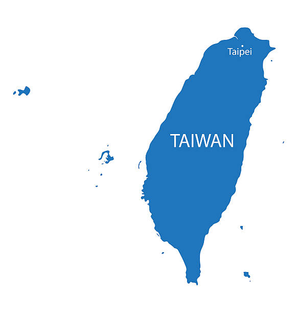 illustrazioni stock, clip art, cartoni animati e icone di tendenza di blu mappa di taiwan - taiwan