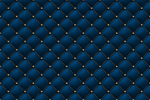 Blue matte leather texture pattern. Vip background upholstery rich and luxury sofa. Vector abstract antique illustration. Close-up.