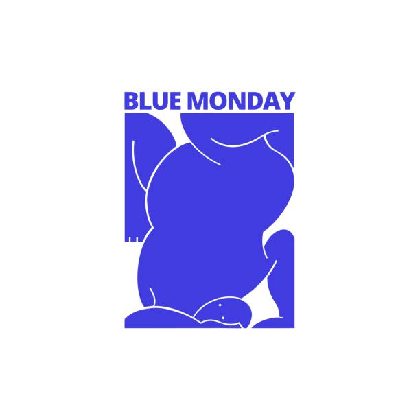 макет плаката «синий понедельник» для печати. векторная иллюстрация - blue monday stock illustrations