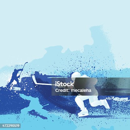 istock Blue monochrome illustrated hockey design 472290519