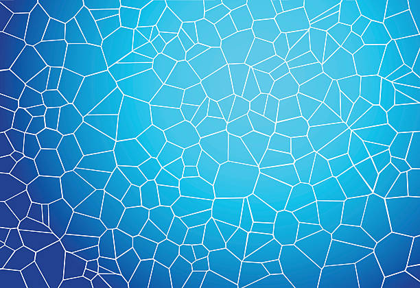 Blue mosaic background vector art illustration