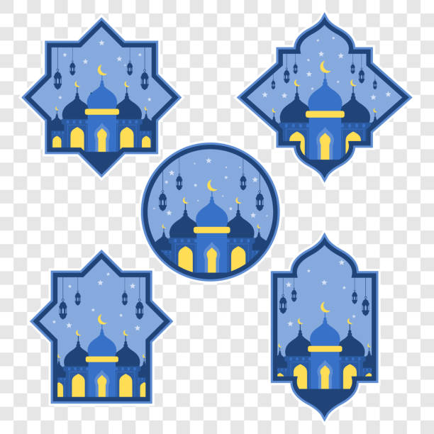 Blue mosques Islamic Badge, ,Islamic religion,Eid al-Adha,Eid Mubarak,Eid al fitr,Ramadan Kareem Blue mosques Islamic Badge, ,Islamic religion,Eid al-Adha,Eid Mubarak,Eid al fitr,Ramadan Kareem eid al adha calligraphy stock illustrations