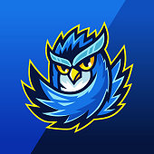 blue Owl esport team mascot logo design