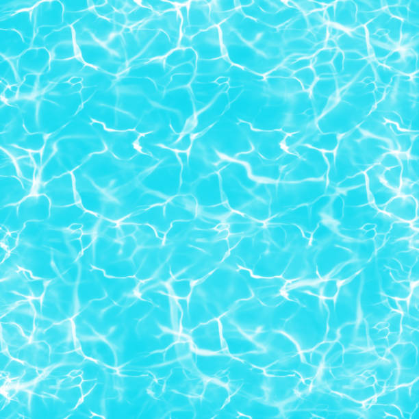 Blue Pool Water Surface with Sun Glare and Waves. Realistic Vector Background Illustration. Tropical background, tropical design element, summer concept Blue Pool Water Surface with Sun Glare and Waves. Realistic Vector Background Illustration. Tropical background, tropical design element, summer concept standing water stock illustrations
