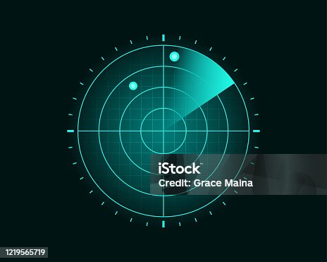 istock Blue Radar Screen Scanning Surrounding And Incoming Aerial Traffic 1219565719