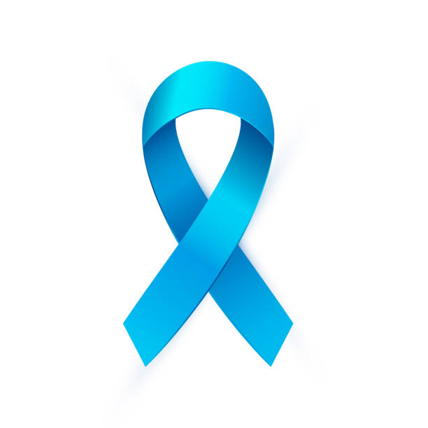 Blue ribbon to Prostate Cancer Awareness Month. Realistic Blue ribbon to Prostate Cancer Awareness Month. Bright medical banner, 3d tape preventing the male prostate disease. Vector illustration EPS 10 file. november stock illustrations