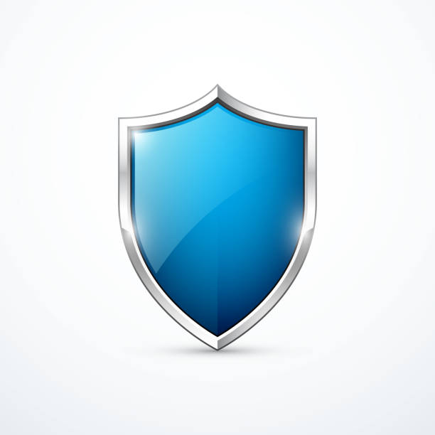 Blue shield icon. Vector illustration Blue shield icon. Vector illustration eps 10. shield stock illustrations