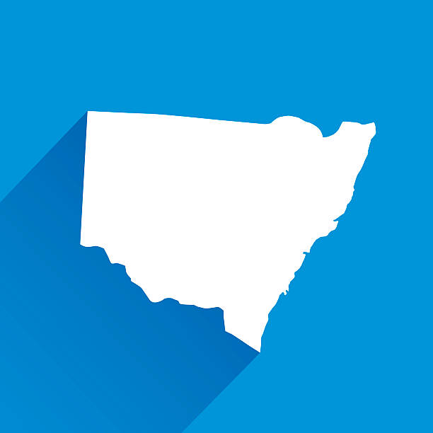 ブルーのサウスウェールズマップ)アイコン - ニューサウスウェールズ州点のイラスト素材／クリップアート素材／マンガ素材／アイコン素材