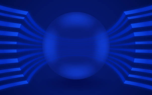 ilustrações de stock, clip art, desenhos animados e ícones de blue sphere abstract background lines - planet zoom out