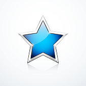 Blue star icon. Vector illustration eps 10