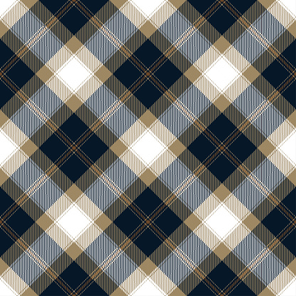 Blue Taupe White Argyle Scottish Tartan Plaid Textile Pattern