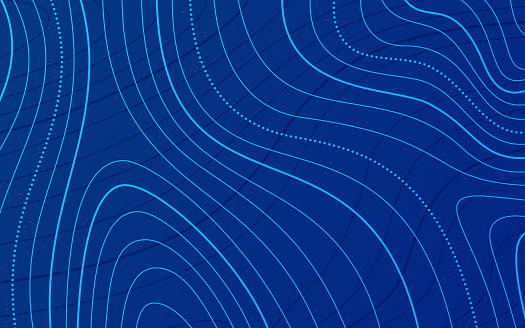 Blue Topographic Lines Background