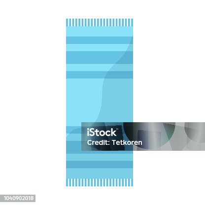 istock blue towel with striped pattern beach icon image vector illustration design 1040902018