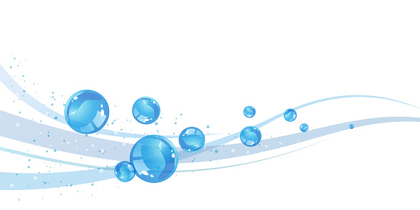 Blue water bubble vector background illustration design material