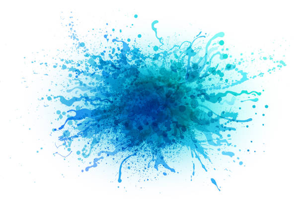 Blue water splash Blue paint splattered vector design background water wave graphic stock illustrations