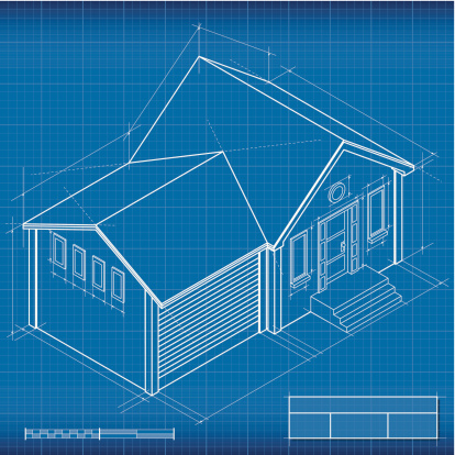 Blueprint, isometric house