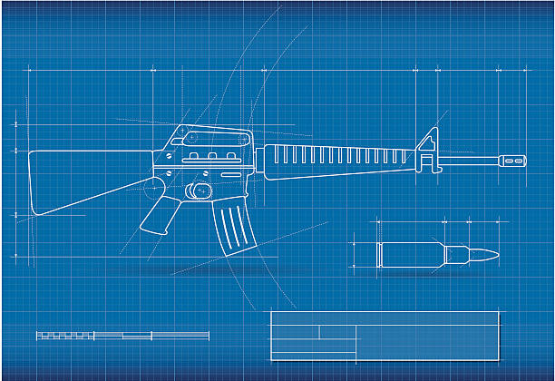 blueprint weapon - savaş aleti stock illustrations