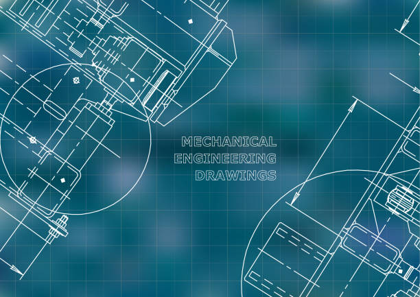 Blueprints. Mechanics. Cover. Mechanical Engineering drawing Blueprints. Mechanics. Cover. Mechanical Engineering drawing. Engineering design, construction. Blue. Grid mechanic patterns stock illustrations