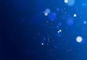 Blurred bokeh light on dark blue background Christmas and New Year holidays template Abstract glitter defocused blinking stars and sparks Vector EPS 10
