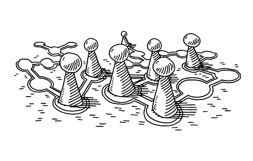 Hand-drawn vector drawing of a few Board Game Pieces. Black-and-White sketch on a transparent background (.eps-file). Included files are EPS (v10) and Hi-Res JPG. vector