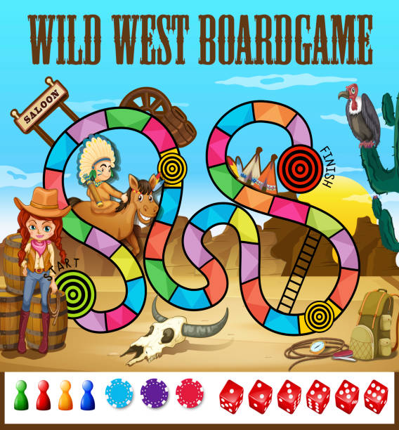 bildbanksillustrationer, clip art samt tecknat material och ikoner med board game - desert cowgirl