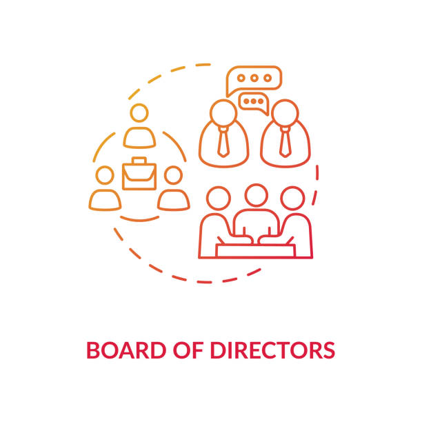 Board of directors concept icon Board of directors concept icon. Corporation members. Company CEO. Business top management. Shareholders idea thin line illustration. Vector isolated outline RGB color drawing board of directors stock illustrations