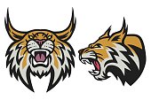 Bobcat Lynx Wildcat Angry Roaring Logo Sports Mascot Vector Illustration Icon Set Premium Pack Collection