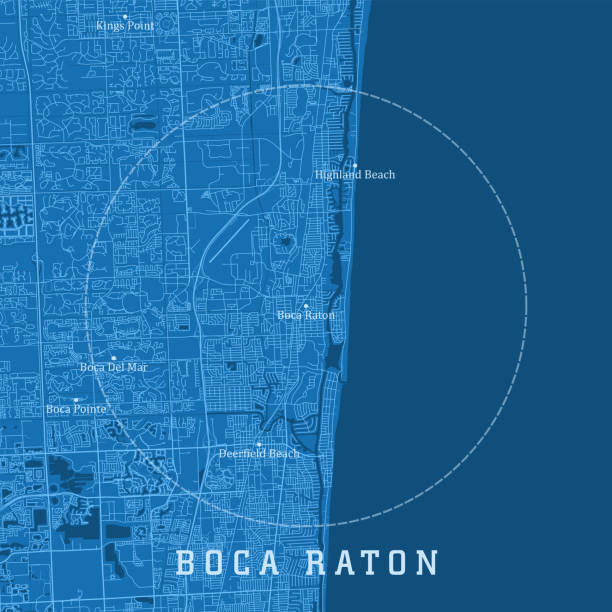 Boca Raton FL City Vector Road Map Blue Text Boca Raton FL City Vector Road Map Blue Text. All source data is in the public domain. U.S. Census Bureau Census Tiger. Used Layers: areawater, linearwater, roads. map of florida beaches stock illustrations