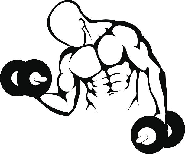 Body builder Gym symbol - Illustration vector art illustration
