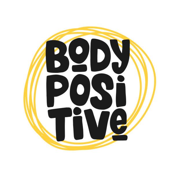 Body positive hand drawn inscription, vector lettering. Positive thinking, mental health typography slogan. Isolated design element for card, poster, banner, mug, t-shirt, textile. Body positive hand drawn lettering inscription,  lettering. Positive thinking, mental health typography slogan. Isolated design element for card, poster, banner, mug, t-shirt, textile. Vector illustration. positive body image stock illustrations