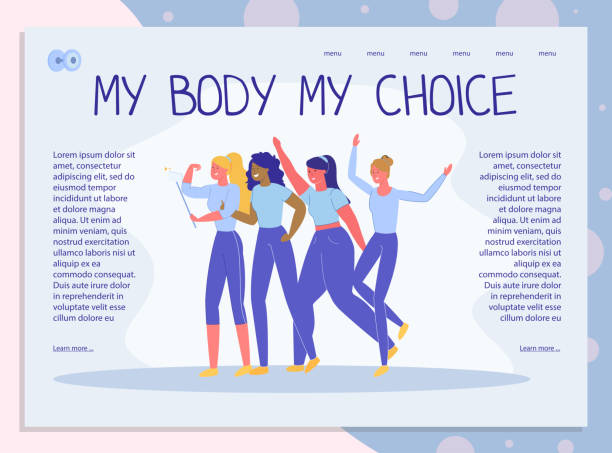 body positive bewegung in beauty diversity webseite - my body my choice abortion stock-grafiken, -clipart, -cartoons und -symbole