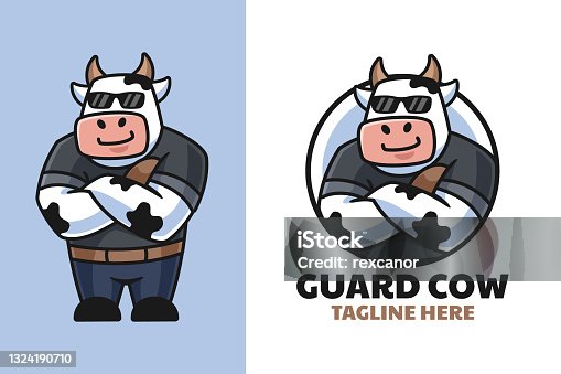 istock Bodyguard Cow Cartoon character 1324190710