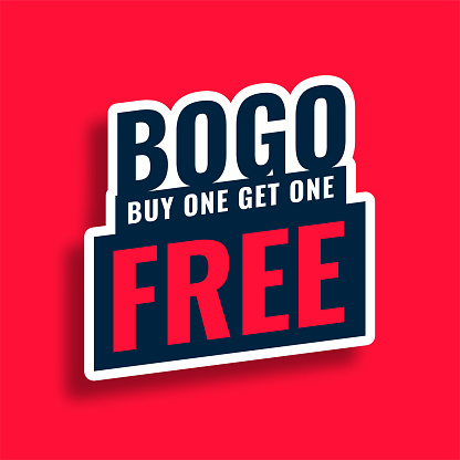 bogo buy one get one free sale tag sticker design